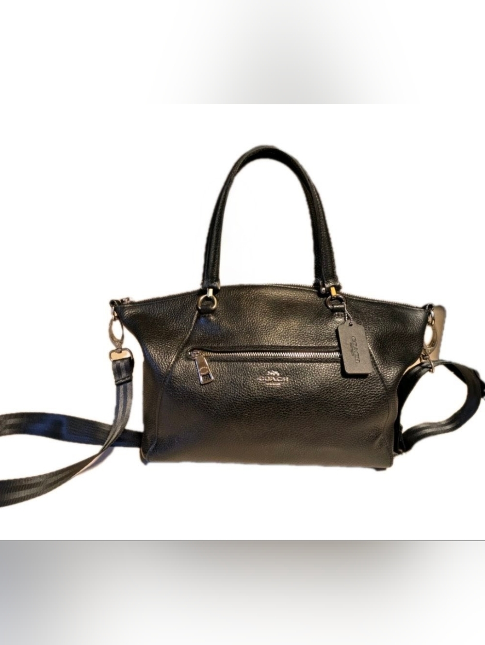 Coach 79997 Prairie Black Pebbled Leather Satchel Bag Very Good Condition